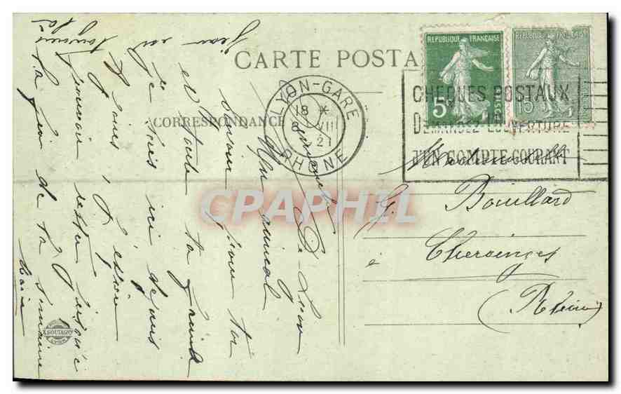 CPA Lyon Place des Cordeliers Eglise St Bonaventure  — Verso