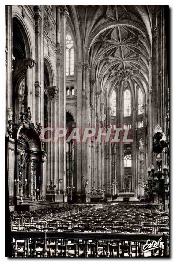 CPA Paris Eglise Saint Eustache Grande Nef et Choeur Details d'Architecture 