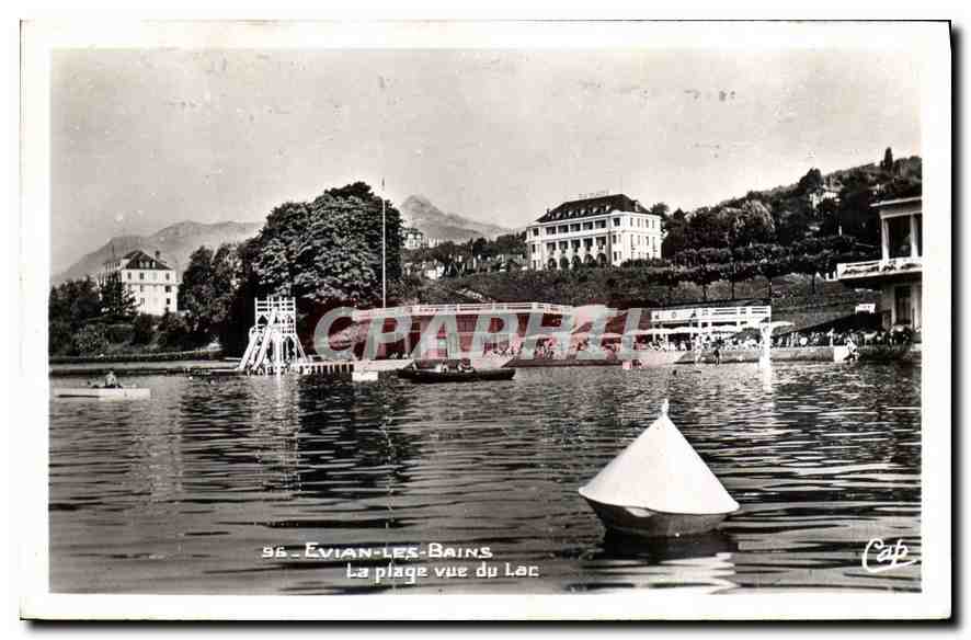 CPA Evian les Bains La Plage vue du Lac 