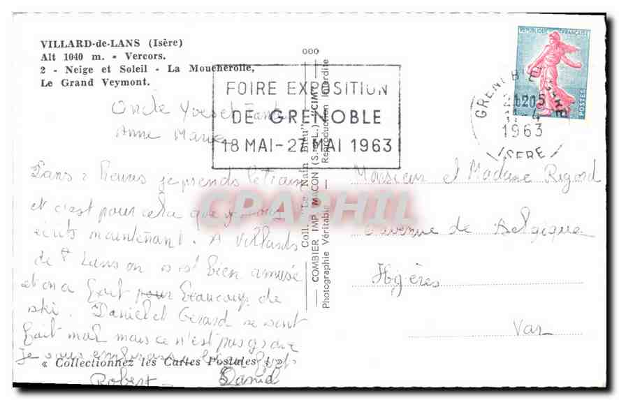 CPA Villard de Lans Isere Le Grand Veymont  — Rückseite