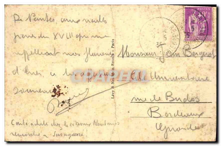 CPA Nantes Quai de la Fosse Maison  — Verso