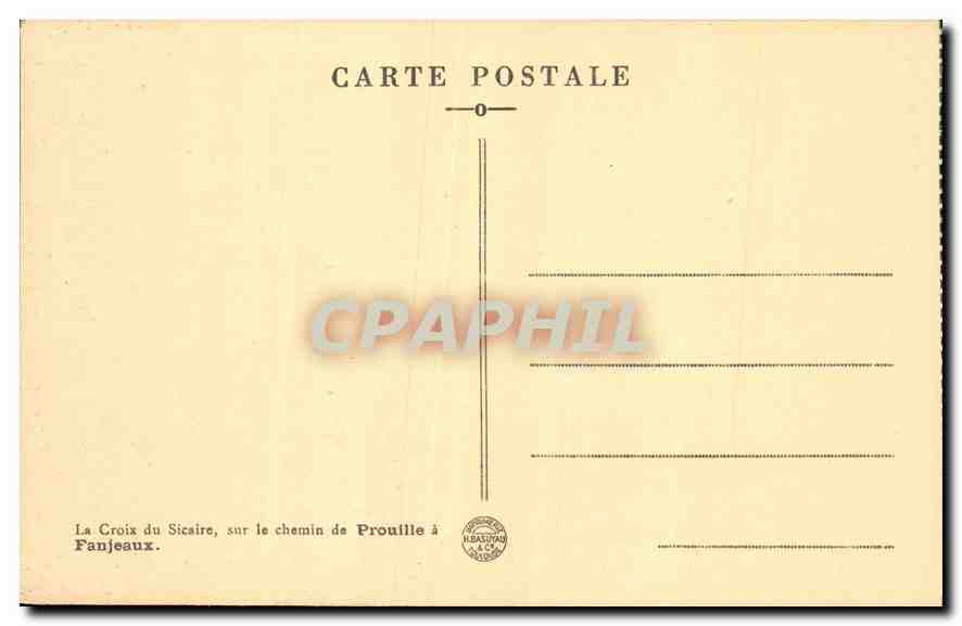 CPA La Croix du Sicaire sur le Chemin de Prouille a Fanjeaux  — Rückseite