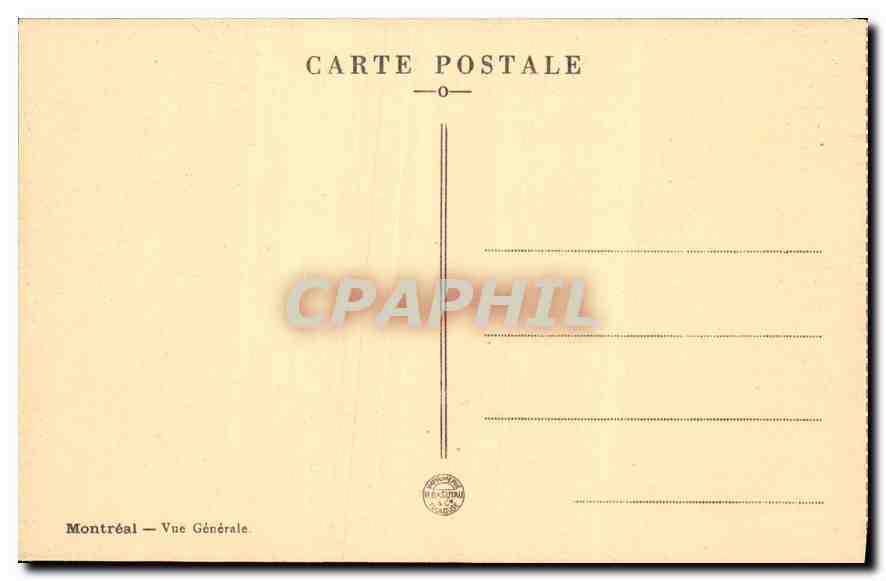 CPA Montreal vue generale  — Rückseite
