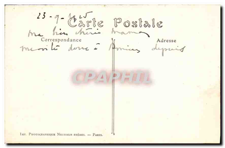 CPA Cathedrale d'Amiens l'Ange Pleureur de Blasser  — Rückseite