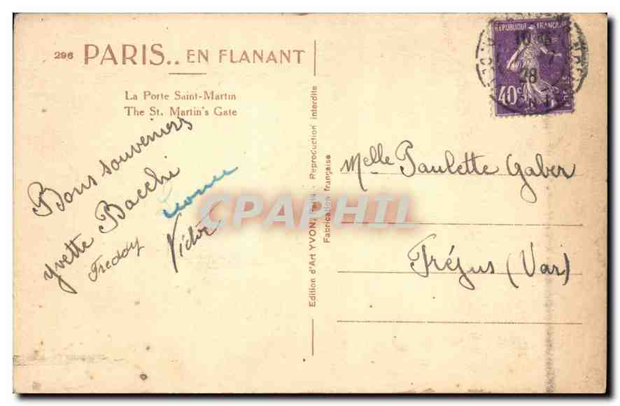 CPA Paris en Flanant le Porte Saint Martin  — Verso