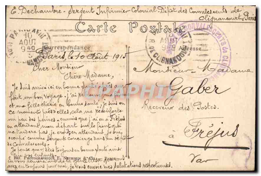 CPA Paris le Pont de la Concorde et la Chambre des Deputes  — Rückseite
