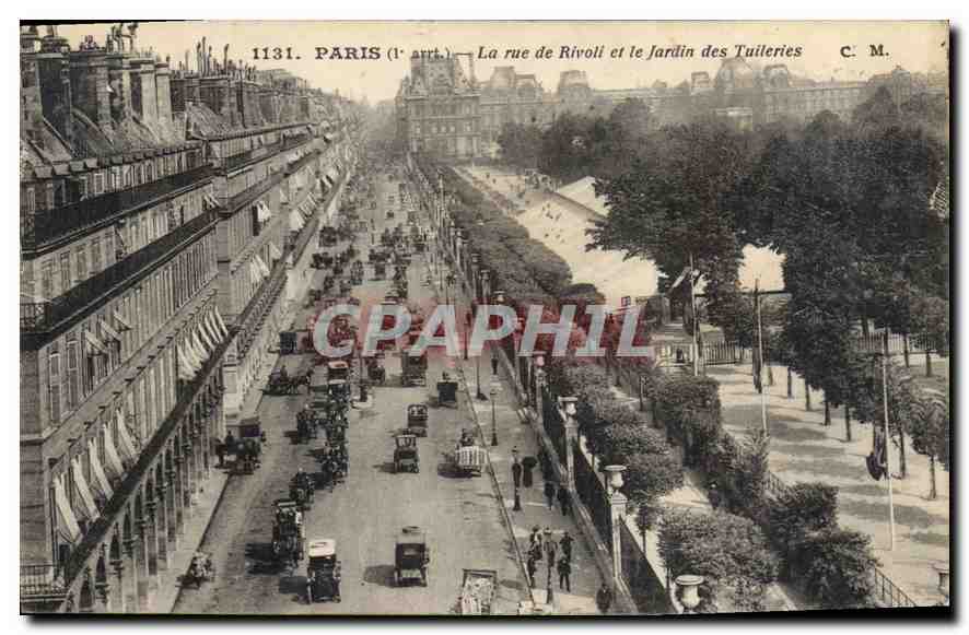 CPA Paris 1e arrt la Rue de Rivoli et le Jardin des Tuileries 