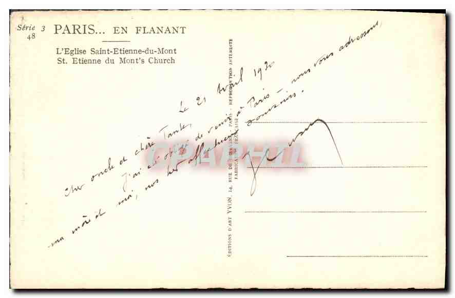 CPA Paris En Flanant l'Eglise Saint Etienne du Mont  — Verso