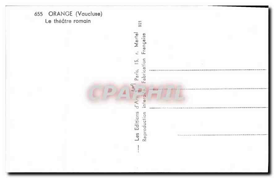 CPA Orange Vaucluse le Theatre Romain  — Rückseite