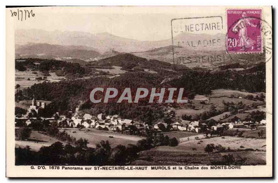 Panorama sur ST-NECTAIRE-LE-HAUT MUROLS et la Chaîne des MONTS-DORE — G. D'O. 1678