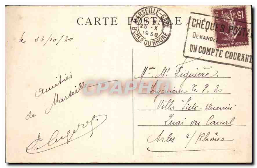 CPA Marseille le Palais Longchamp  — Verso
