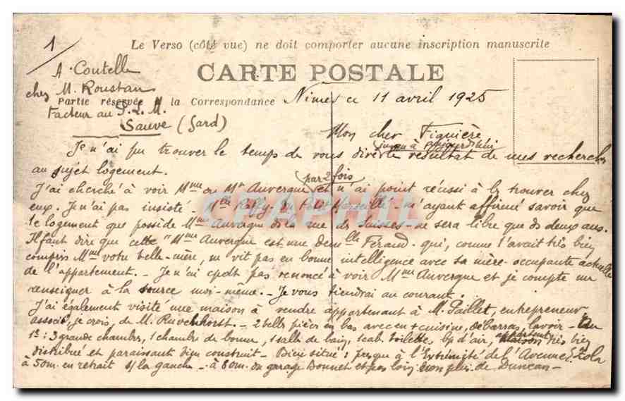 Nîmes — Jardin de la Fontaine, Grand Escalier — A.R. — Verso