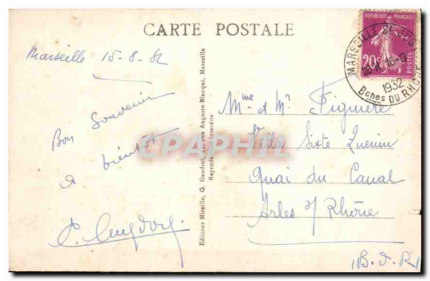 CPA Marseille le Pont Transbordeur et le Vieux Port  — Verso