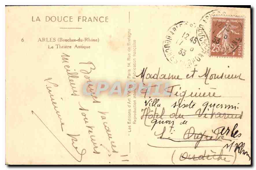Arles — Das antike Theater — Les Éditions d'Art Yvan X Paris — Rückseite