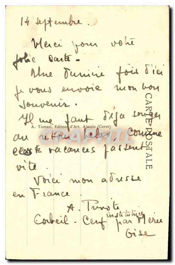 CPA Foret de Bevella  — Rückseite