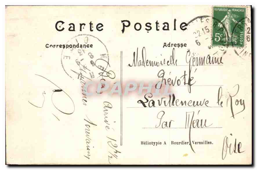 CPA Versailles Bassin de la Pyramide  — Verso