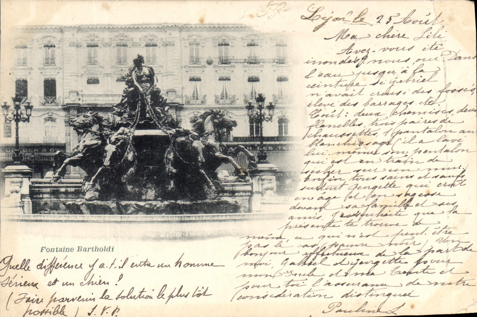 Fontaine Bartholdi — Lyon — éditeur L. H. & Cie, n° 33