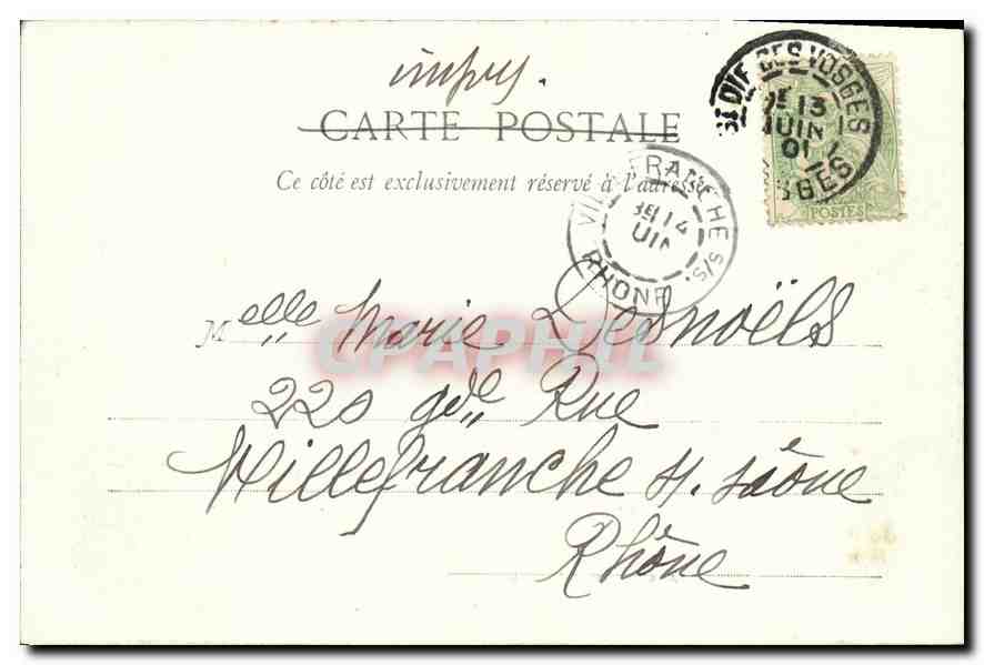 CPA Saint Die Aux Roches d'Annozel  — Rückseite