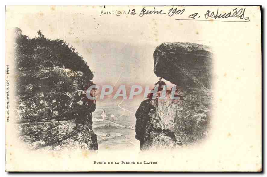 CPA Saint Die roche de la Pierre de Laitre 