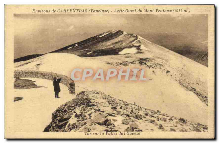 Vue sur la Vallée de l'Ouvèze — Environs de CARPENTRAS (Vaucluse) — Arête Ouest du Mont Ventoux (1912 m.)
