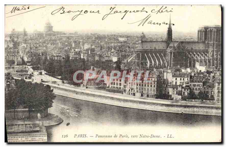 CPA Paris Panorama de Paris vers Notre Dame 