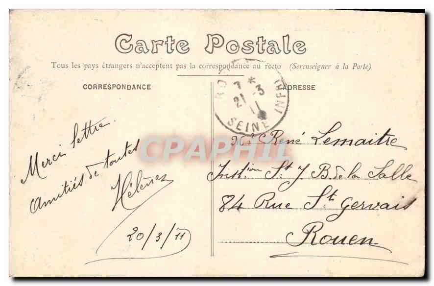 CPA Dieppe le Chateau vu de la Plage  — Rückseite