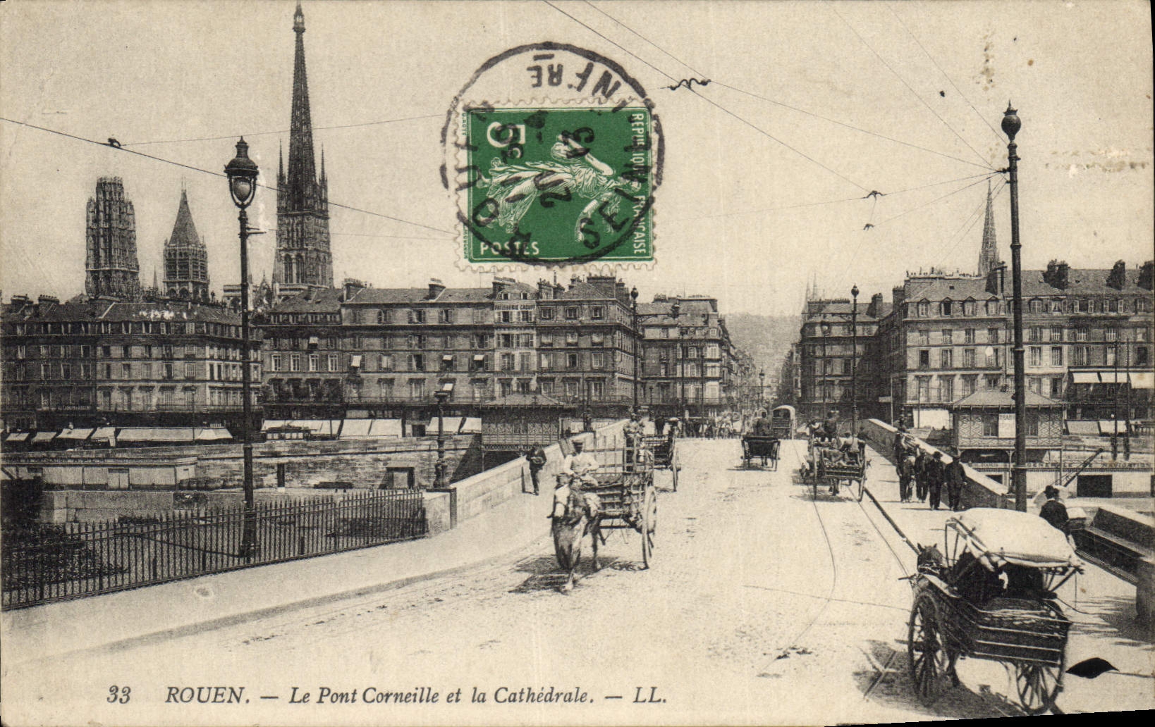 CPA Rouen le Pont Corneille et la Cathedrale 