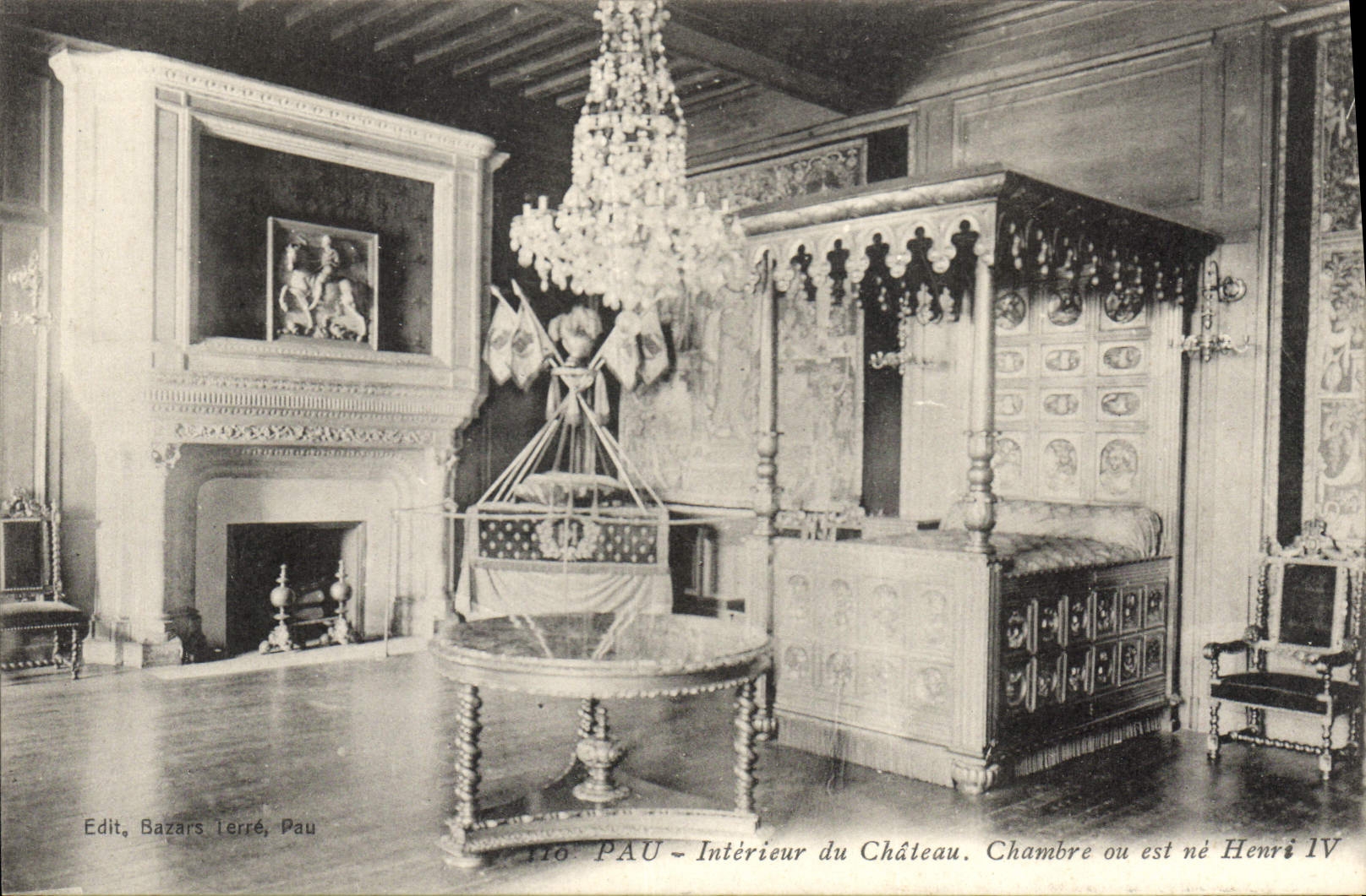 Pau — Intérieur du Château. Chambre où est né Henri IV — Bazars Terré, Pau, n°110