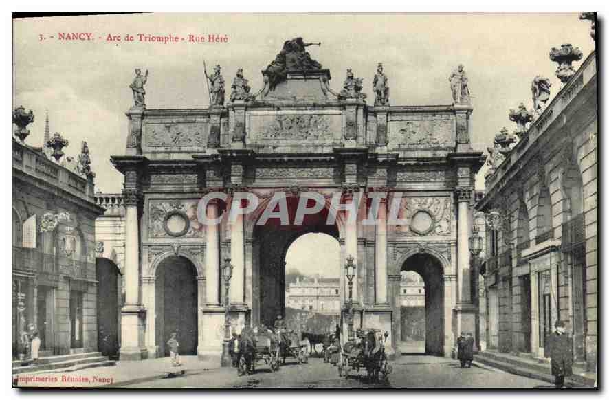 CPA Nancy Arc de Triomphe rue Here 