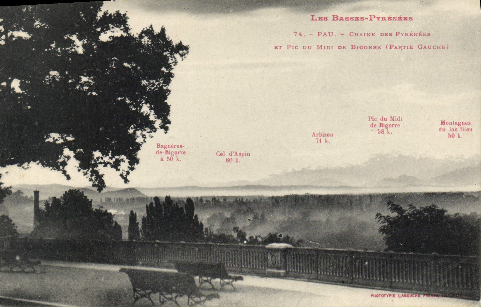 Les Basses-Pyrénées — Vue panoramique — Phototypie Labouche Frères, Toulouse