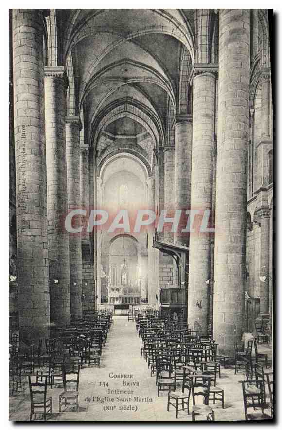 Intérieur de l'Église Saint-Martin — Brive — éditeur Correir, n° 114