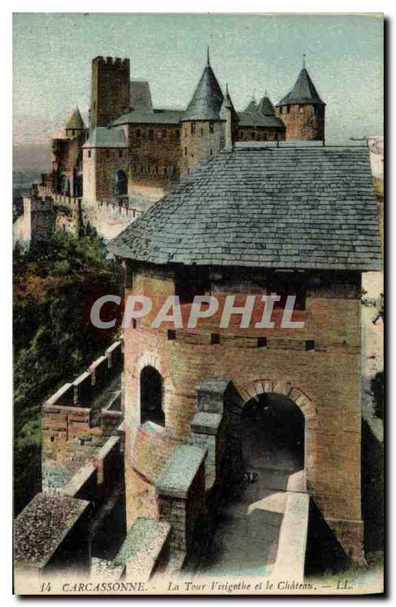 CPA Carcassonne la Tour Visigothe et le Chateau 
