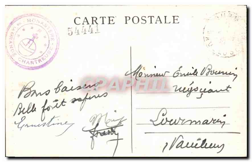 Route de la Grande-Chartreuse — La Cascade de Fourvoirie — Cl.A.V. n°100 — Rückseite