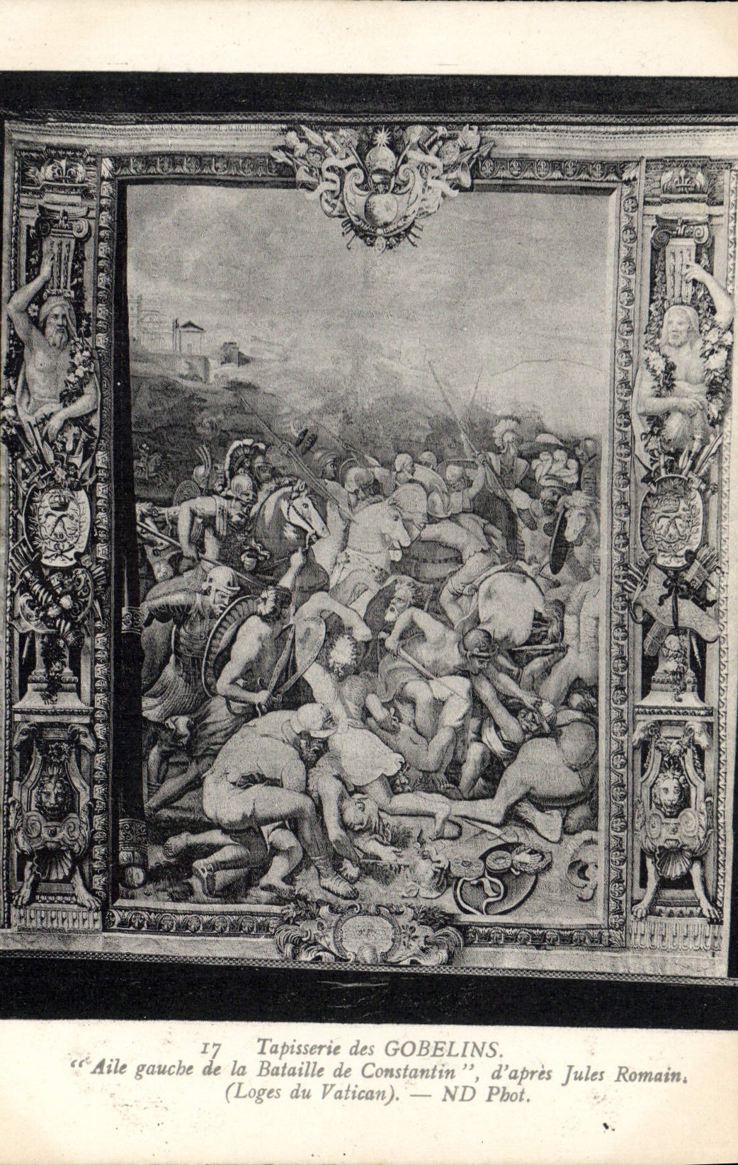 Aile gauche de la Bataille de Constantin — Tapisserie des Gobelins, d'après Jules Romain — ND Phot.