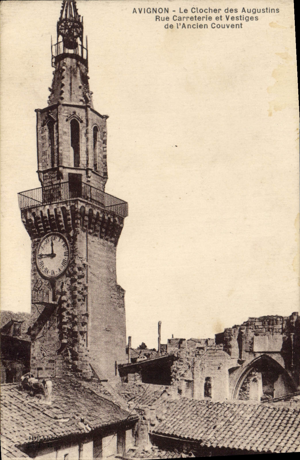 CPA Avignon Le Clocher des Augustins rue Carreterie et Vestiges de l'Ancien Couvent 