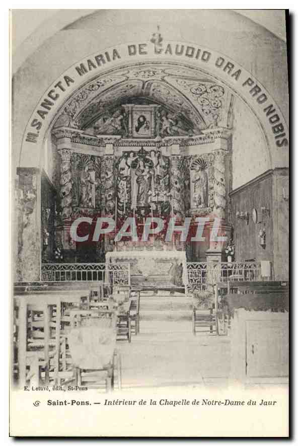 CPA Saint Pons Interieur de la Chapelle de Notre Dame du Jaur 