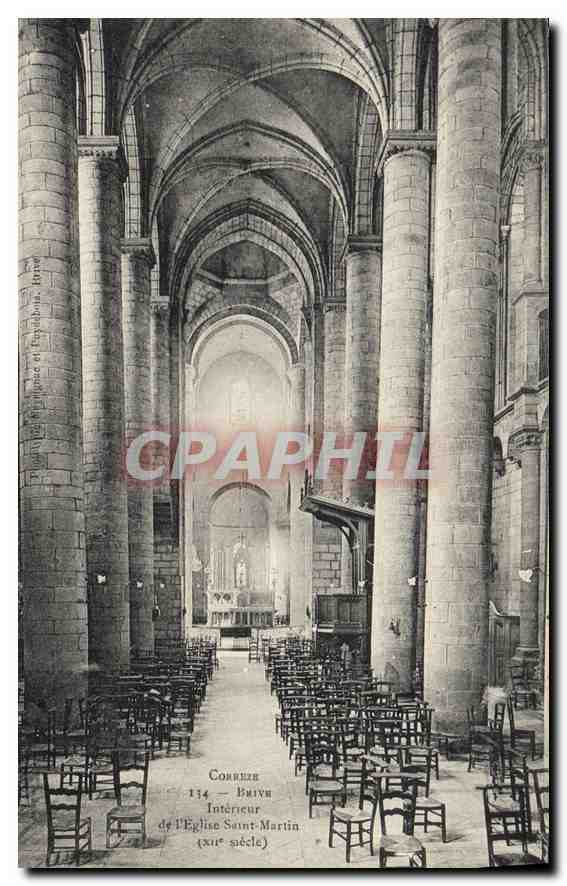 CPA Correze Brive Interieur de l'eglise Saint Martin XII siecle 