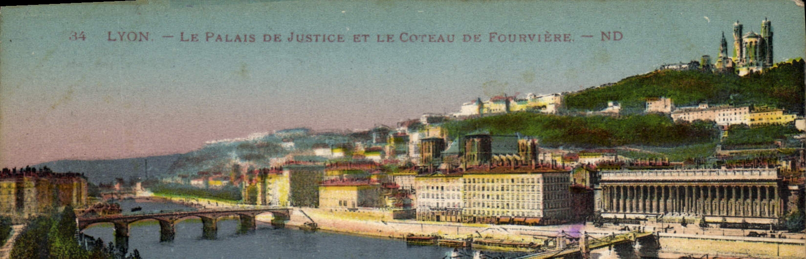 CPA Lyon le Palais de Justice et le Coteau de Fourviere 