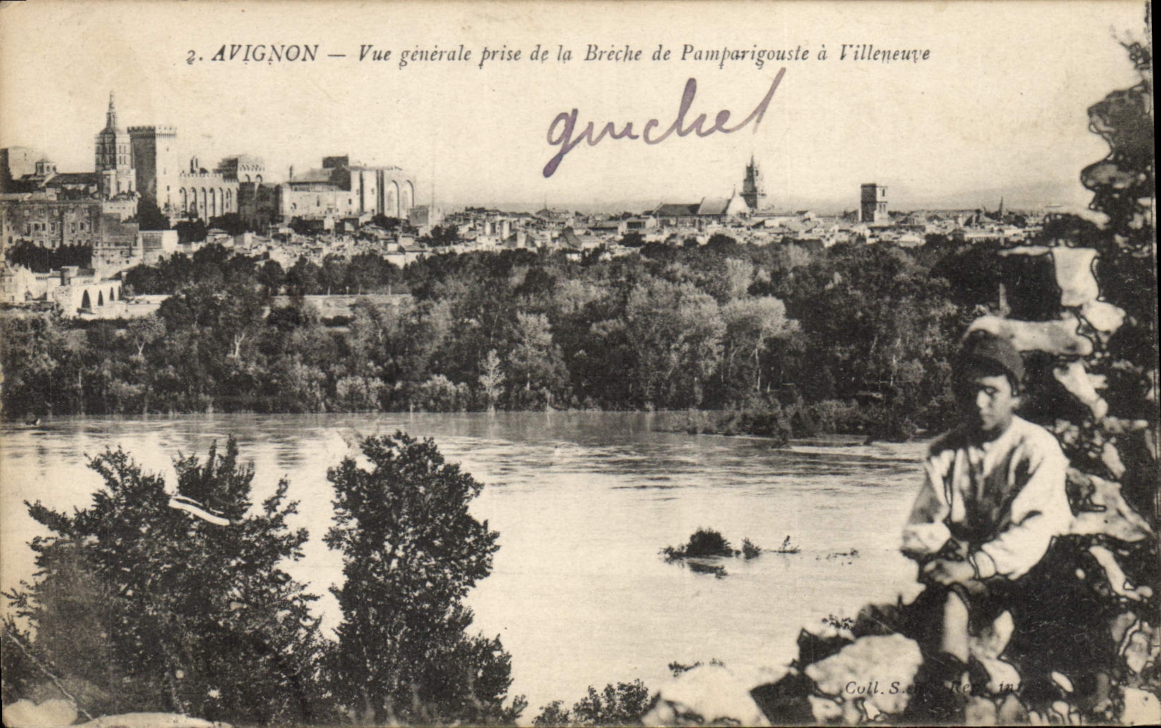 CPA Avignon Vue generale prise de la Breche de Pamparigouste a Villeneuve 