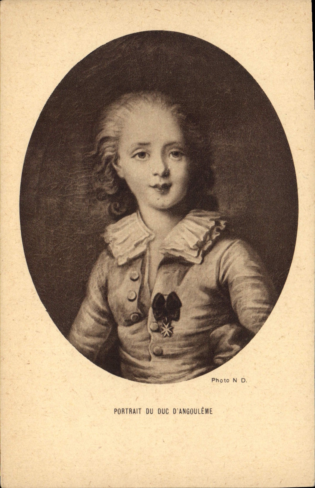 Portrait du Duc d'Angoulême — Photo N.D. — Comité National de l'Enfance, Paris - Anverso
