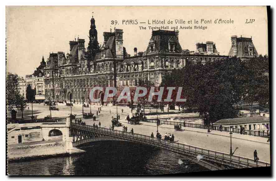 CPA Paris L'Hotel de Ville et le Pont d'Arcole 