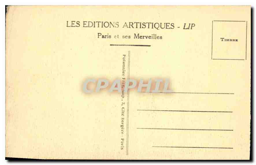 CPA Paris l'Hotel de Ville  — Rückseite