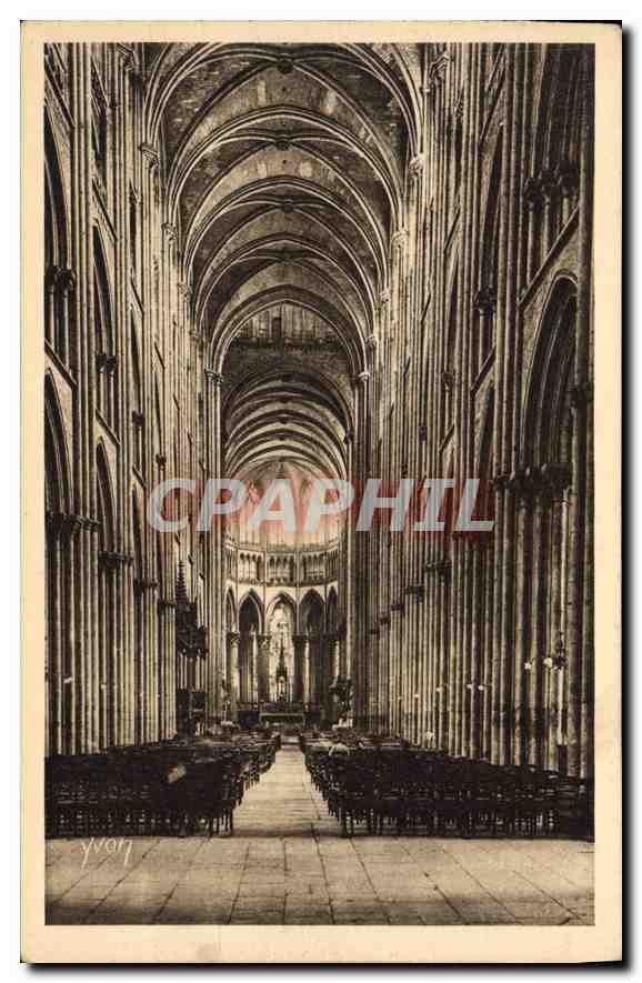 CPA La Douce France Rouen Interieur de la Cathedrale 