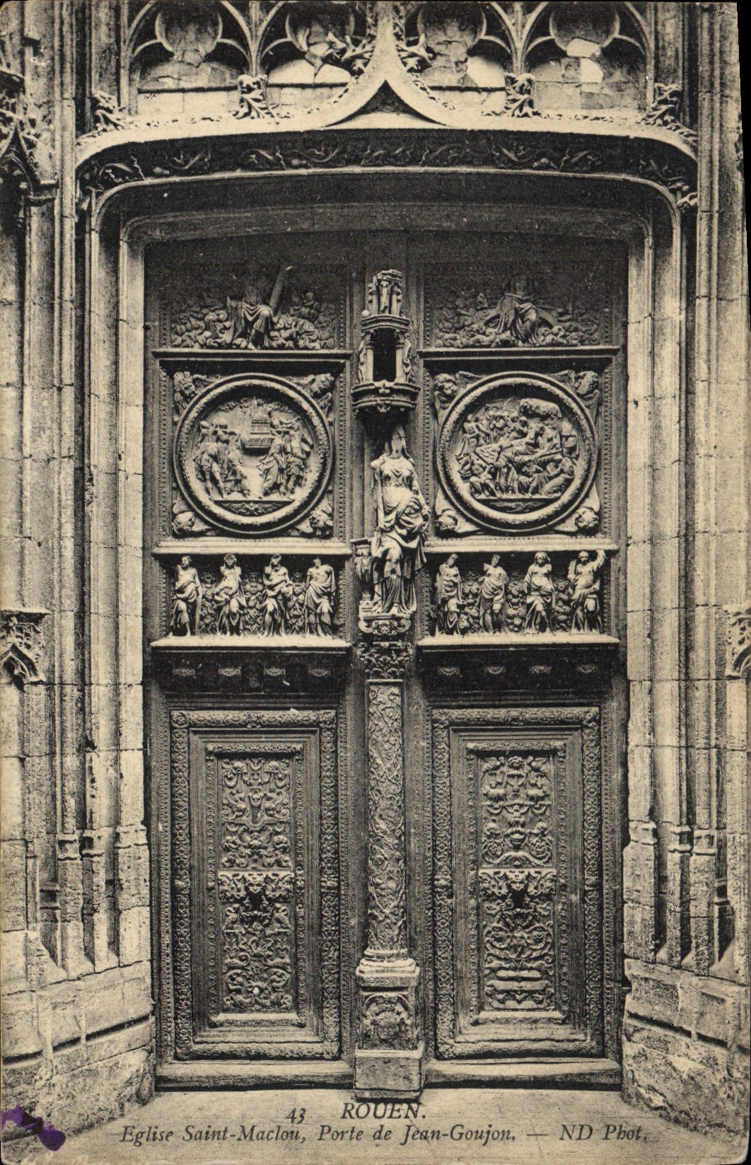 CPA Rouen Eglise Saint Maclou Porte de Jean Goujon 