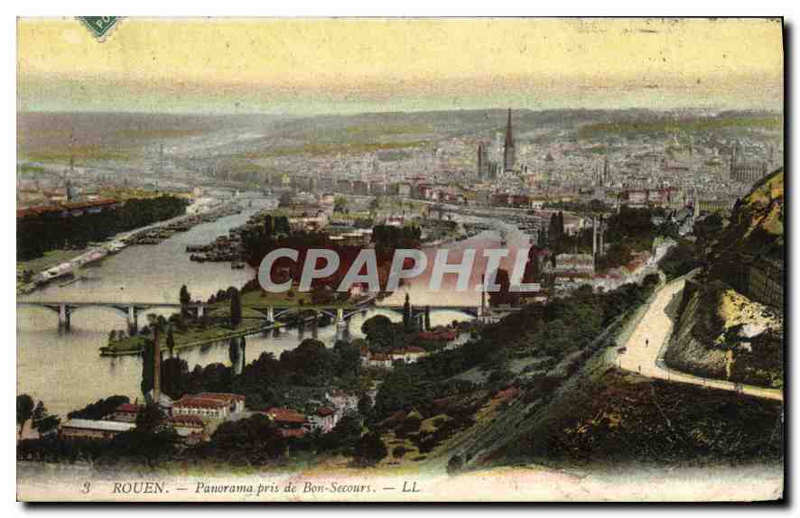 CPA Rouen Panorama prise de Bon Secours 