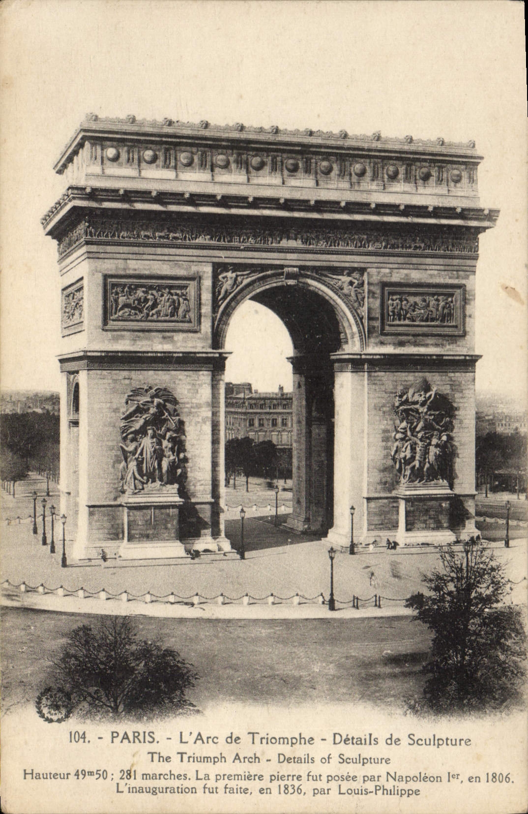 CPA Paris L'Arc de Triomphe Details de Sculpture 