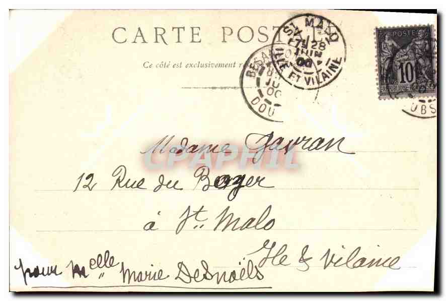 CPA Entree des Bassins du Doubs  — Verso