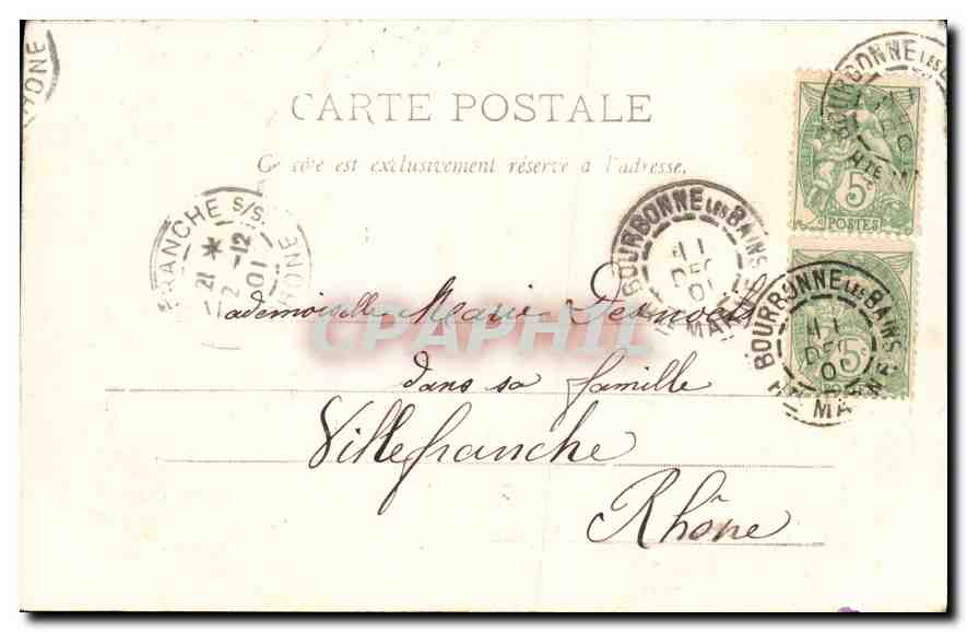 Ruines romaines dans le parc — Bourbonne-les-Bains — Éditeur A. WALTER, n° 184 — Verso