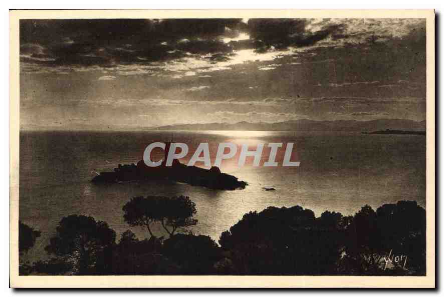 Saint-Raphaël-Agay — L'Île d'Or au coucher du soleil — Éditions d'Art Yvch, Paris