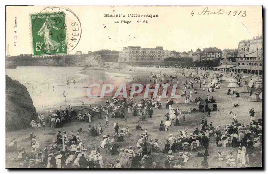 CPA Biarritz Pittoresque La Plage 